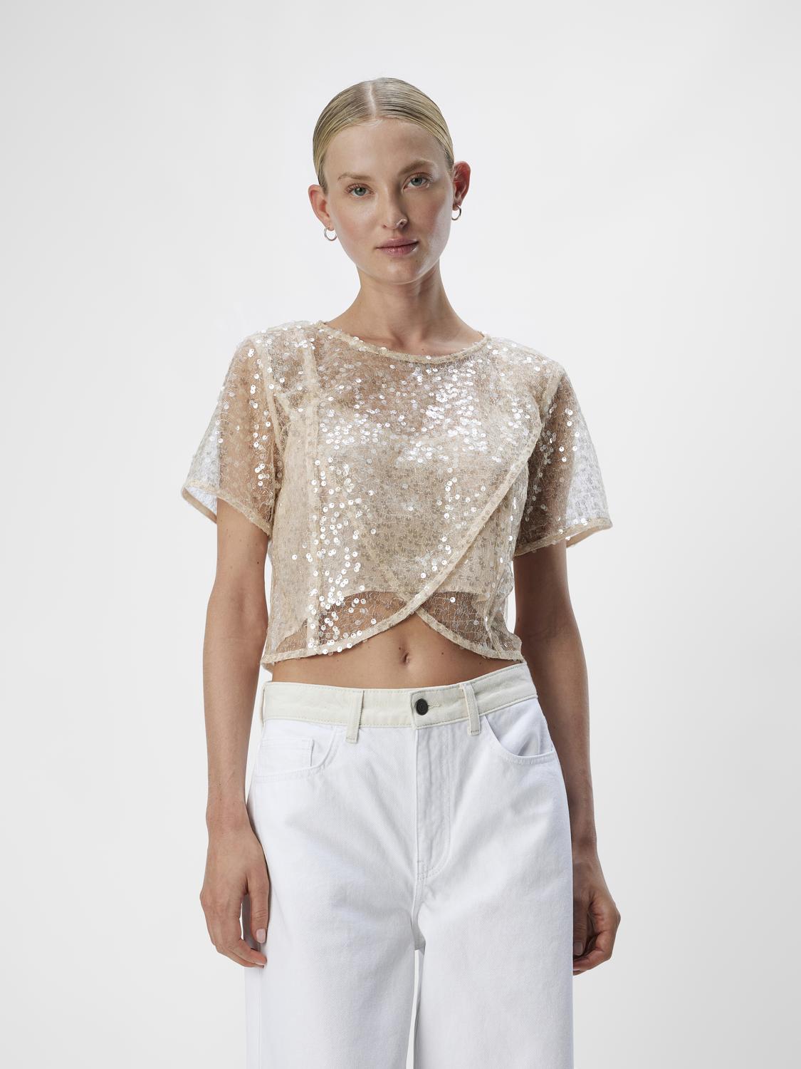OBJKALLIN T-Shirts & Tops - Sandshell
